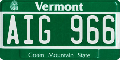 VT license plate AIG966