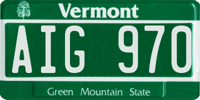 VT license plate AIG970