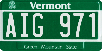 VT license plate AIG971