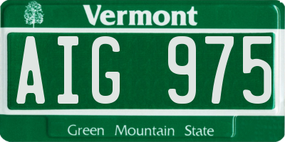 VT license plate AIG975