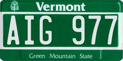 VT license plate AIG977