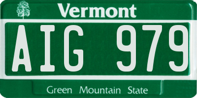 VT license plate AIG979