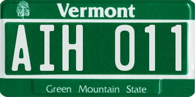 VT license plate AIH011