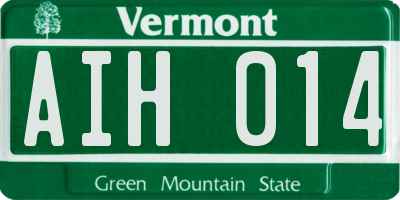 VT license plate AIH014