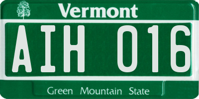 VT license plate AIH016