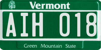 VT license plate AIH018