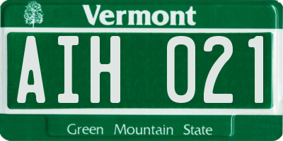 VT license plate AIH021