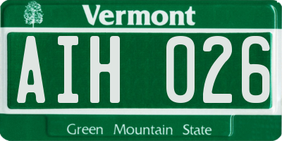 VT license plate AIH026