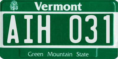 VT license plate AIH031