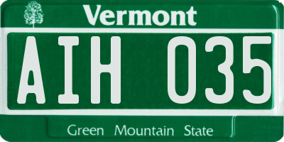 VT license plate AIH035