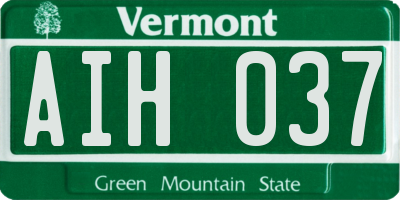 VT license plate AIH037