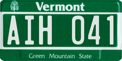 VT license plate AIH041