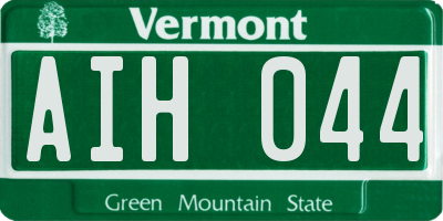 VT license plate AIH044