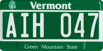 VT license plate AIH047