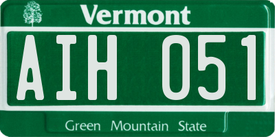 VT license plate AIH051