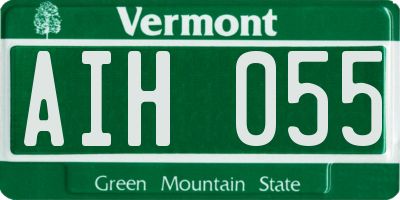 VT license plate AIH055