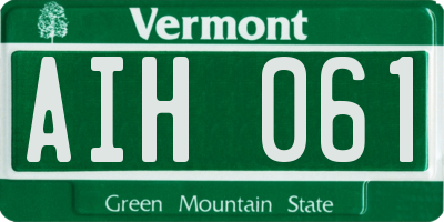 VT license plate AIH061