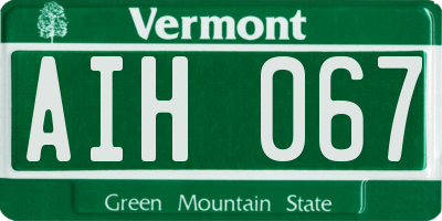 VT license plate AIH067