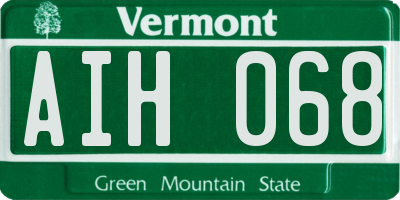 VT license plate AIH068