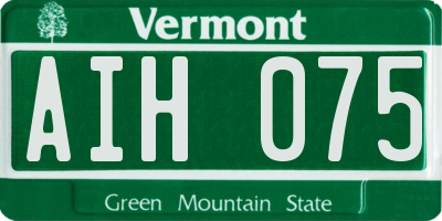 VT license plate AIH075