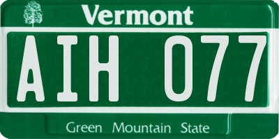 VT license plate AIH077