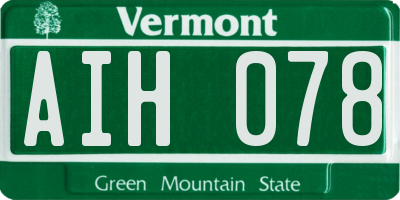 VT license plate AIH078