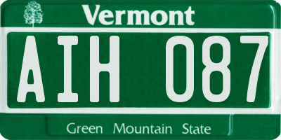 VT license plate AIH087