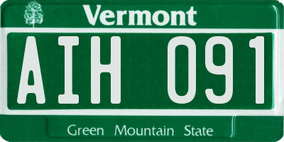 VT license plate AIH091