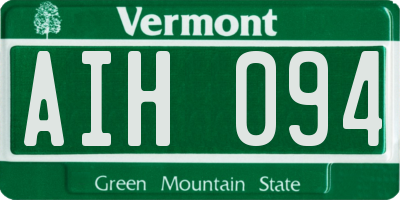 VT license plate AIH094