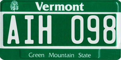 VT license plate AIH098
