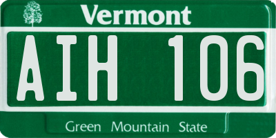 VT license plate AIH106