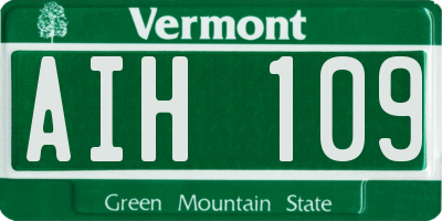 VT license plate AIH109