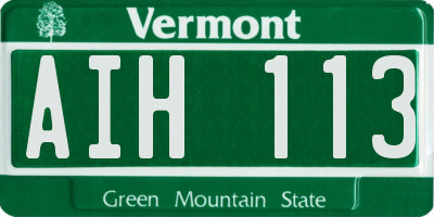 VT license plate AIH113