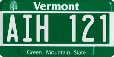 VT license plate AIH121