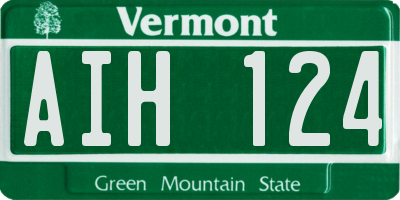 VT license plate AIH124