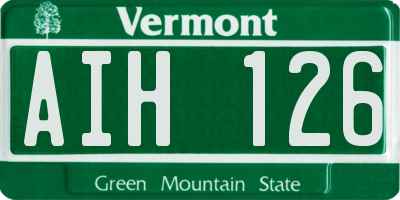 VT license plate AIH126