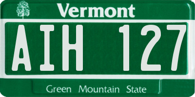 VT license plate AIH127