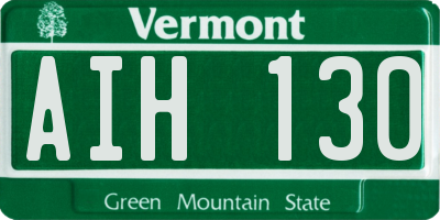 VT license plate AIH130