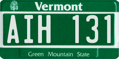 VT license plate AIH131