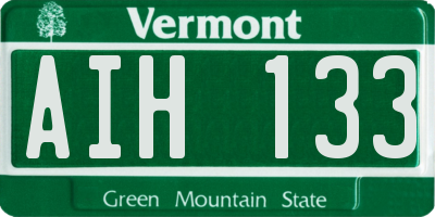 VT license plate AIH133