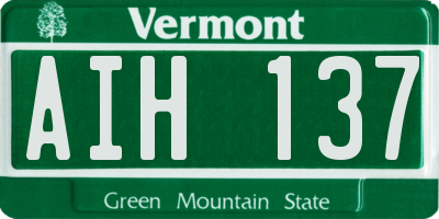 VT license plate AIH137