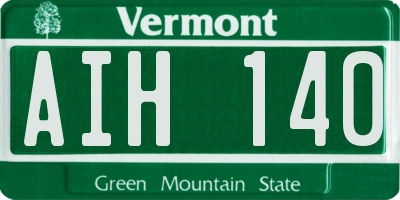 VT license plate AIH140