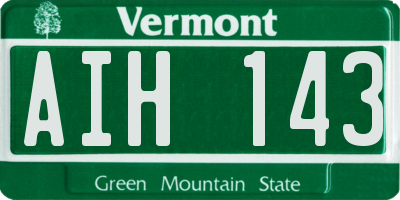VT license plate AIH143