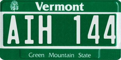 VT license plate AIH144