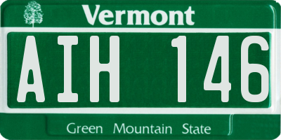 VT license plate AIH146