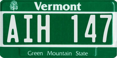 VT license plate AIH147
