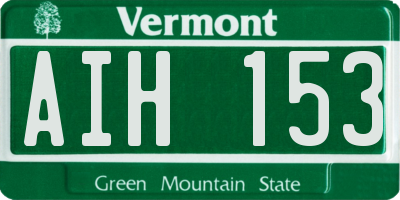 VT license plate AIH153