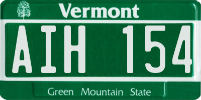 VT license plate AIH154