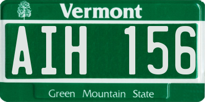 VT license plate AIH156