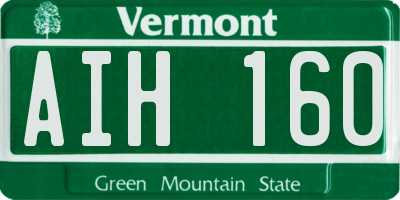 VT license plate AIH160